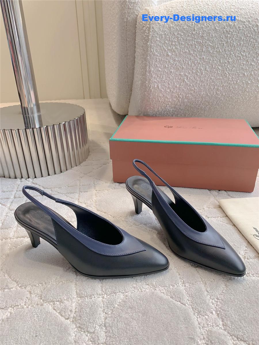 L0r0 P1ana rebecca slingback pumps in black/ink