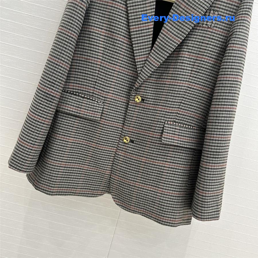M1um1u retro check silhouette suit