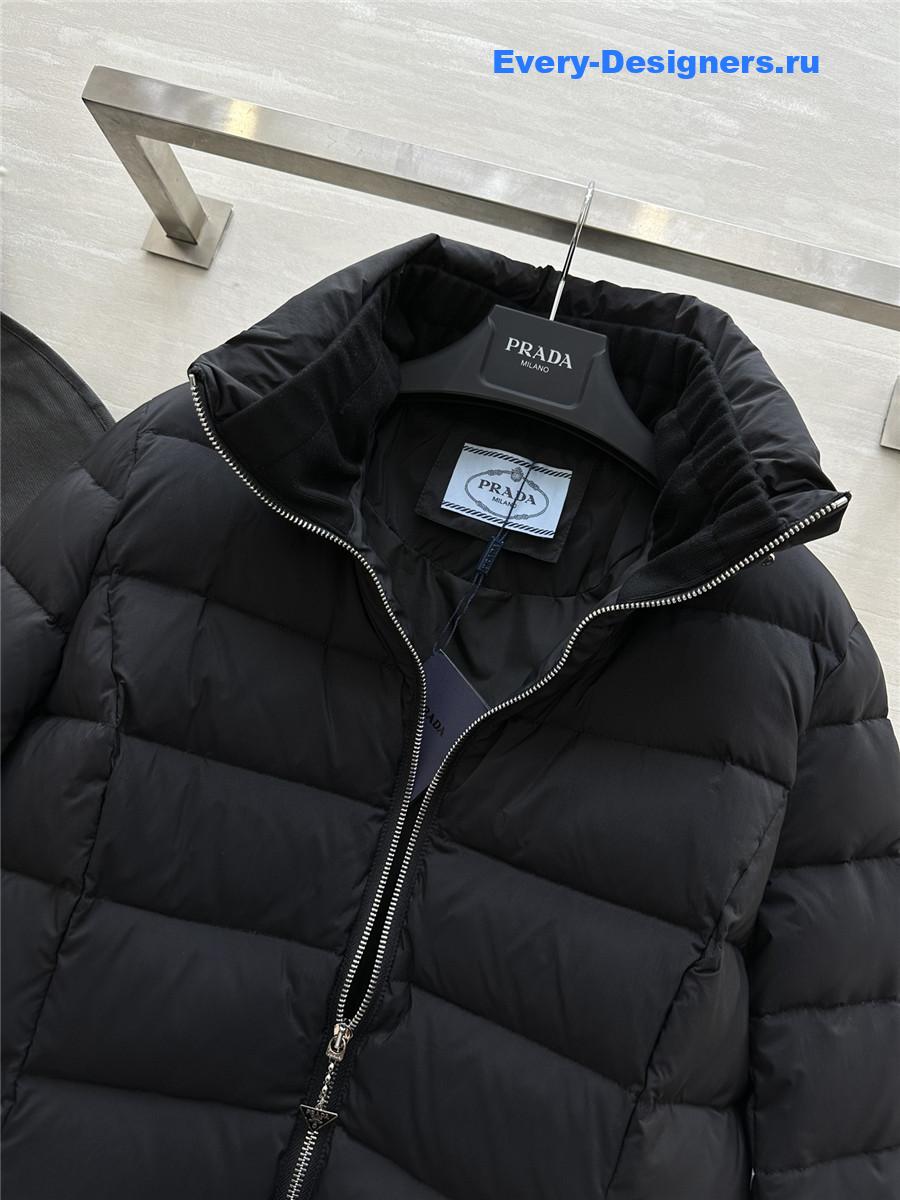Pra*a stand collar mid-length down jacket