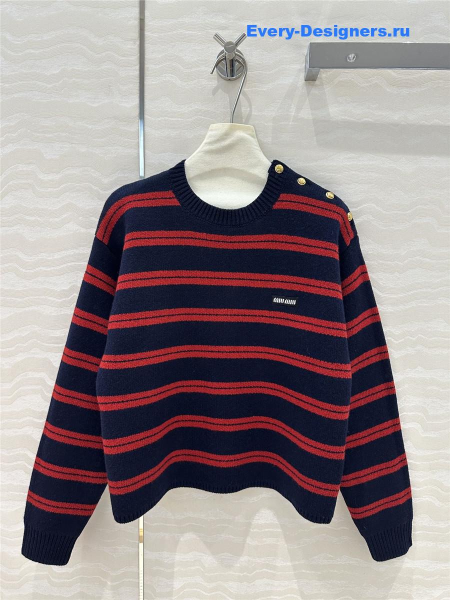 Miu Miu Gestreifter Striped Knitted Sweater