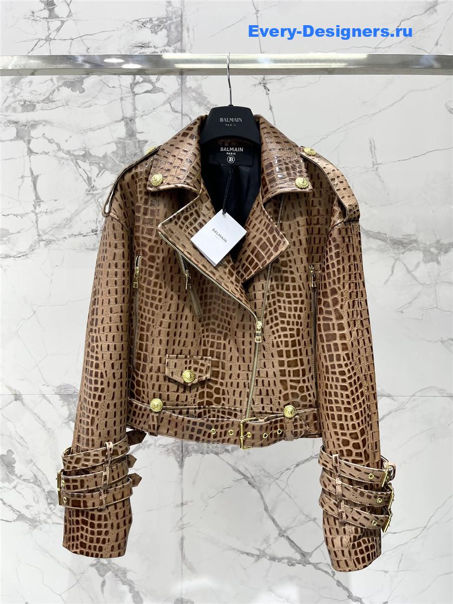 Balmain genuine leather jacket sheepskin