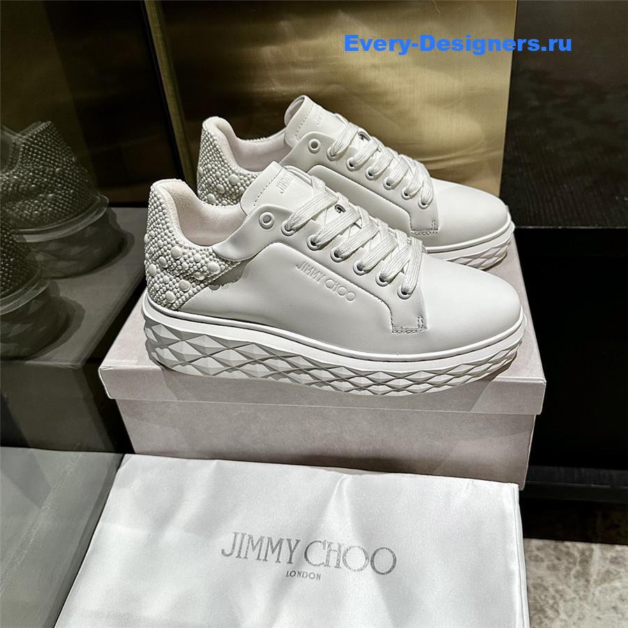 j1m*y ch00 white D1am0nd maxi sneakers
