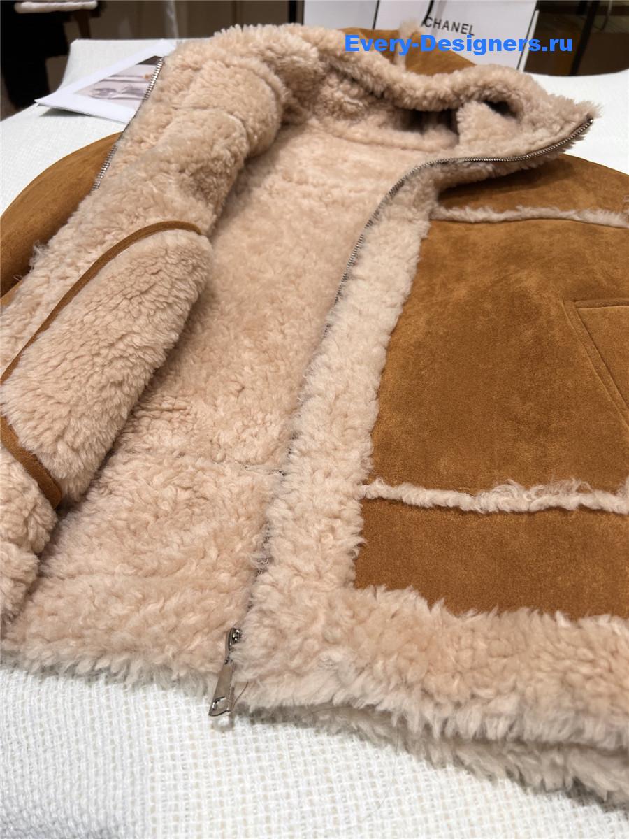 L0ew* lambswool hooded coat