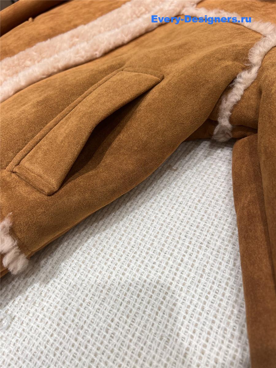 L0ew* lambswool hooded coat