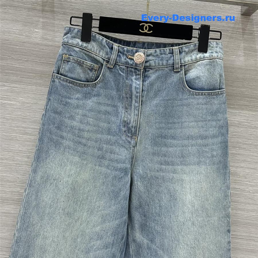 Ch**el high shine rolled jeans