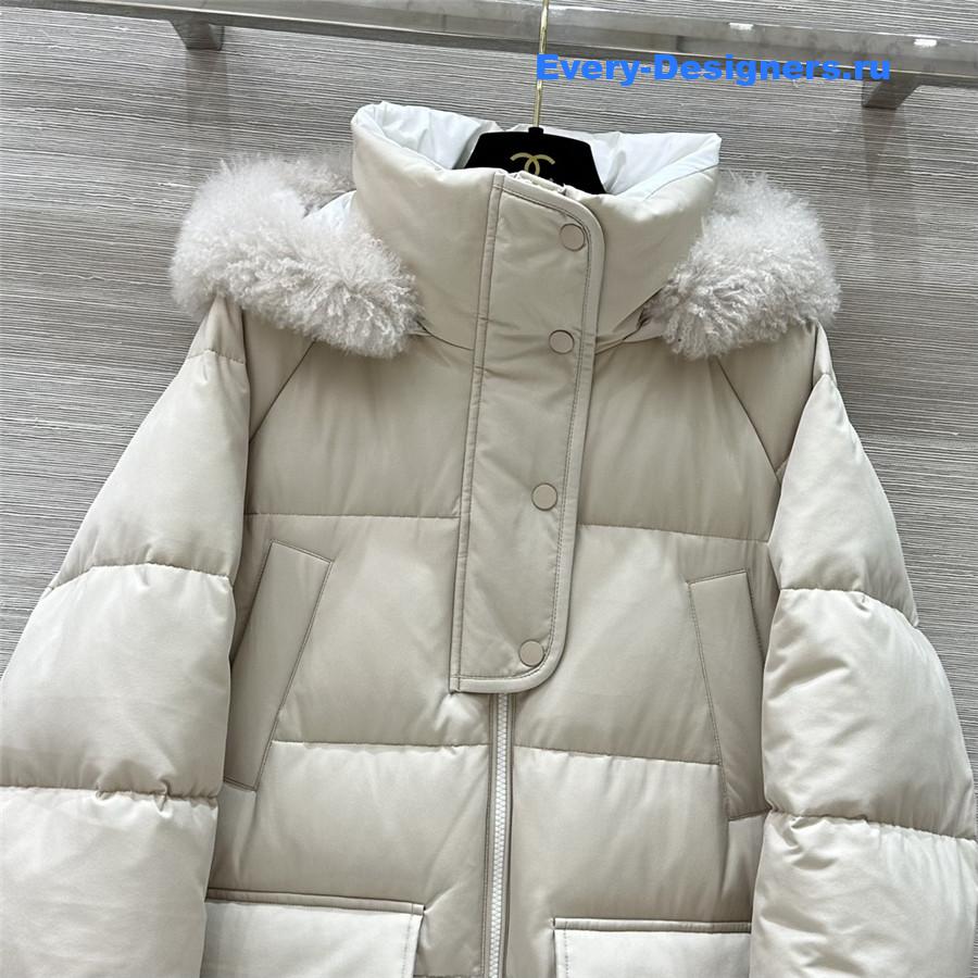BC hooded long down jacket