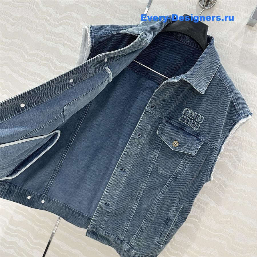 M1um1u denim corduroy vest
