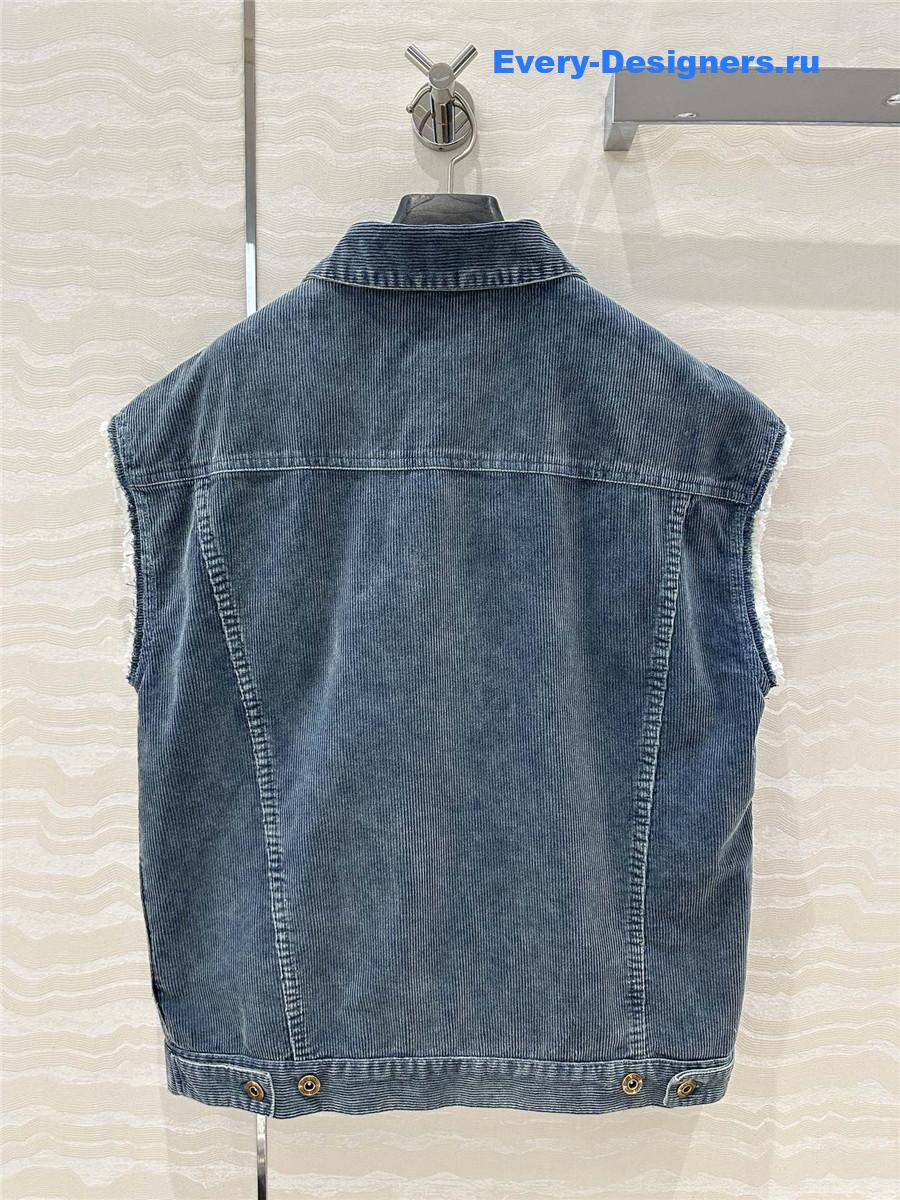 M1um1u denim corduroy vest