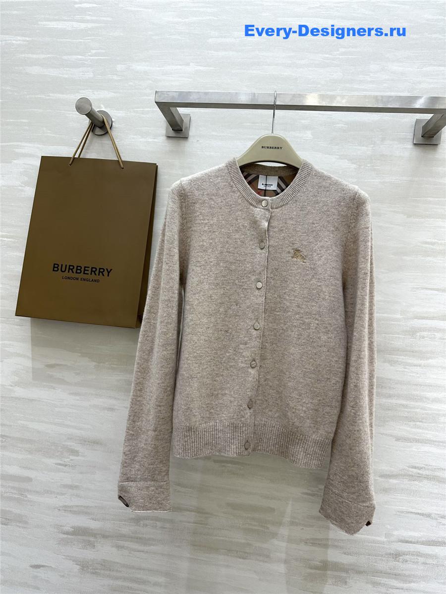Bv*b*rry check wool knit cardigan beige