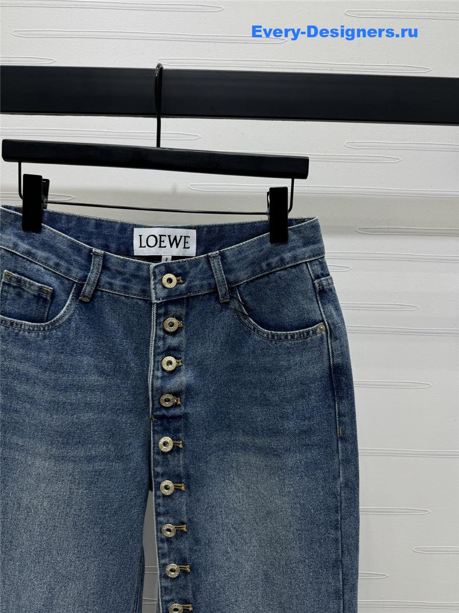 L0ew* button-down straight jeans