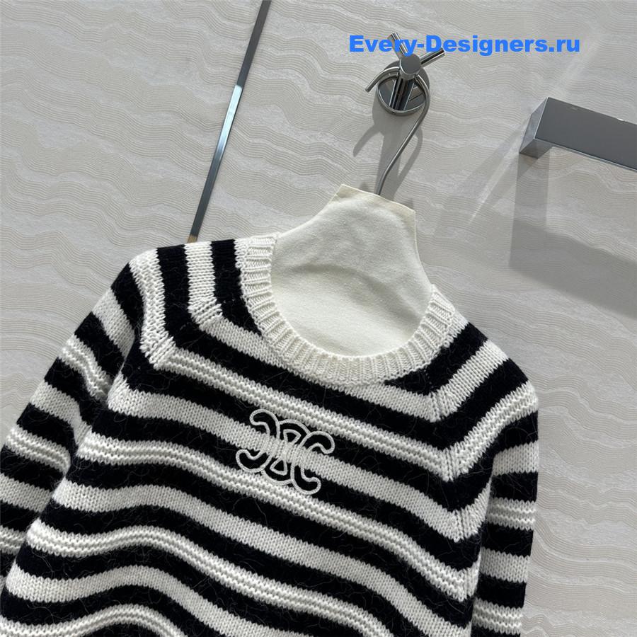 Ce1i*e logo striped cashmere sweater