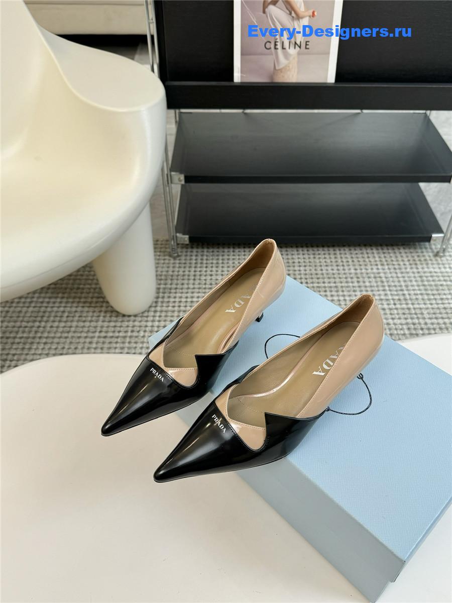 Pra*a smooth leather pumps black/nude