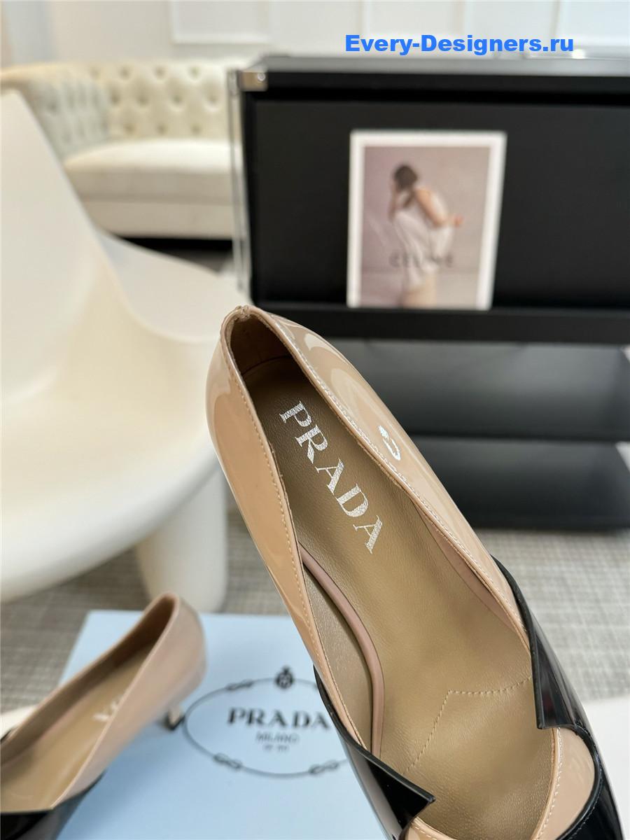 Pra*a smooth leather pumps black/nude