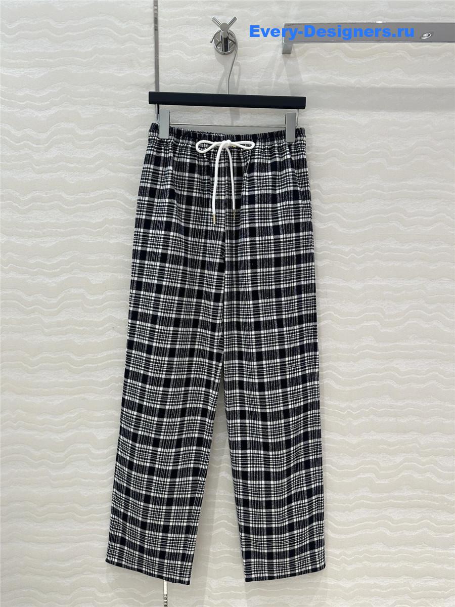 Ce1i*e wool checked straight-leg pants