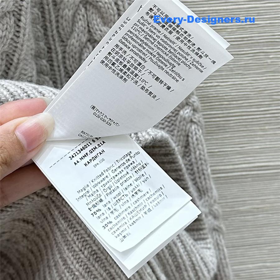 Vanitoo Grey Cable Cashmere Sweater