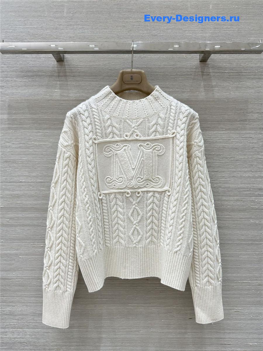 Vanitoo White Cable Cashmere Sweater