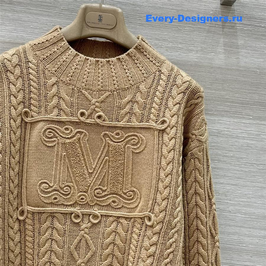 Vanitoo Brown Cable Cashmere Sweater