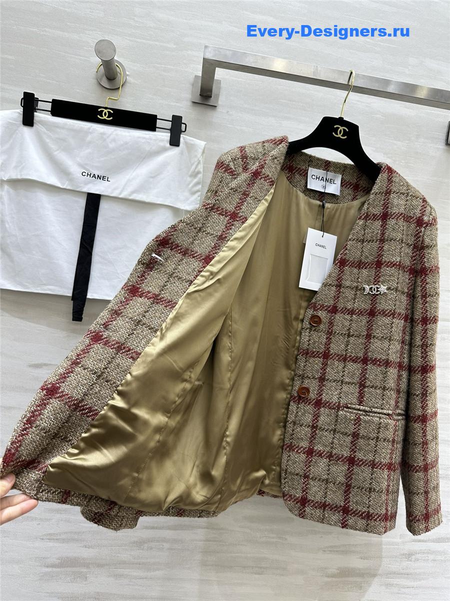 Ch**el v-neck wool blazer