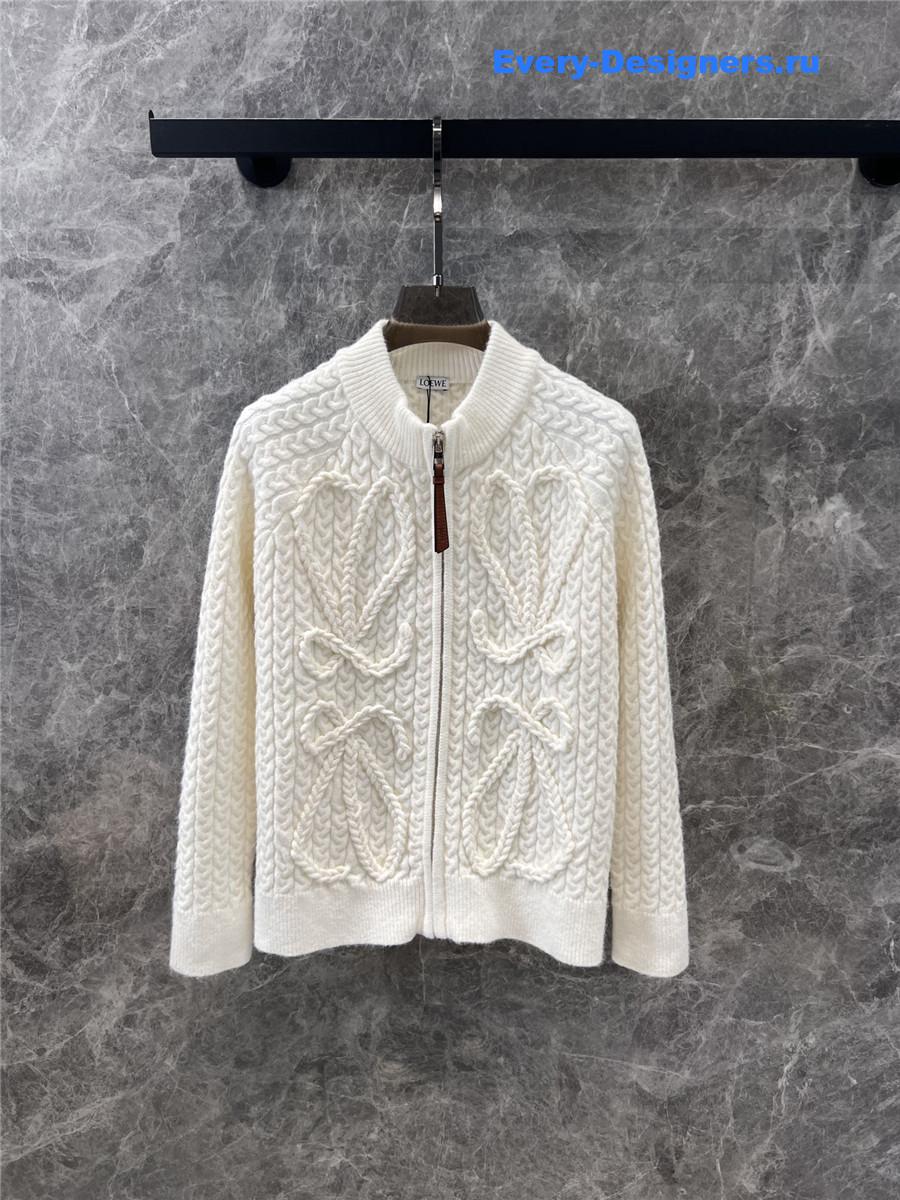 L0ew* jacquard cardigan coat