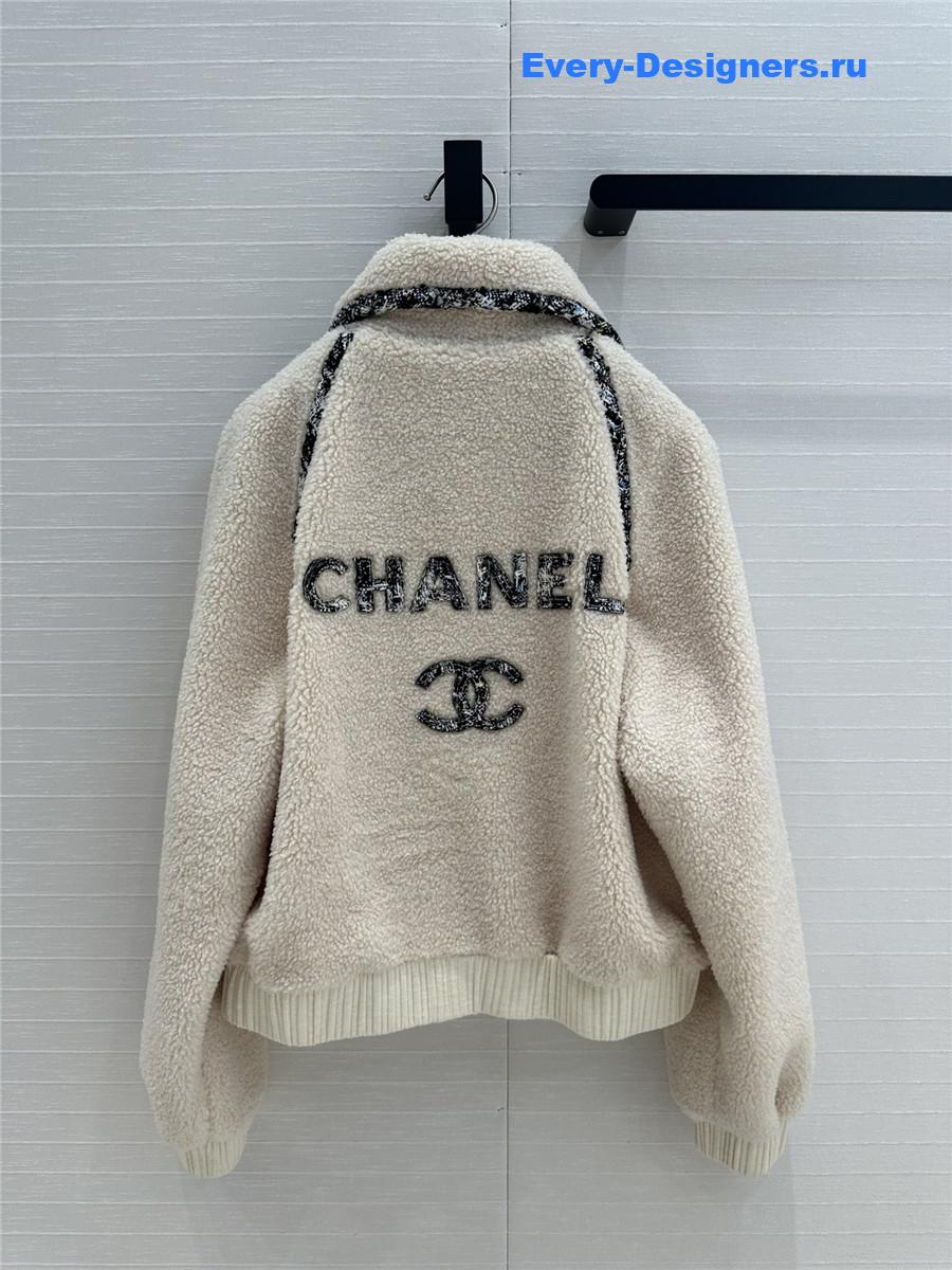 Ch**el grain fleece lapel jacket