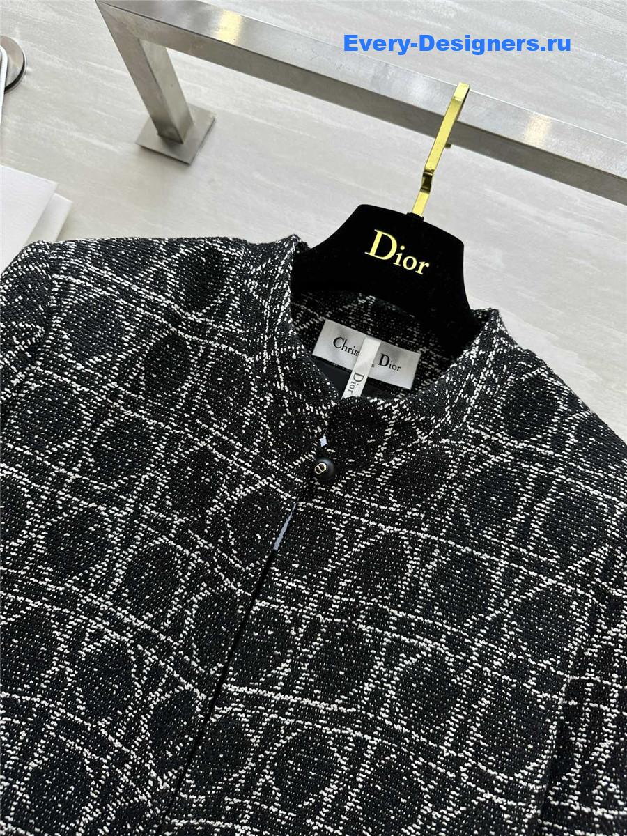 D10r quilted wool fringed coat