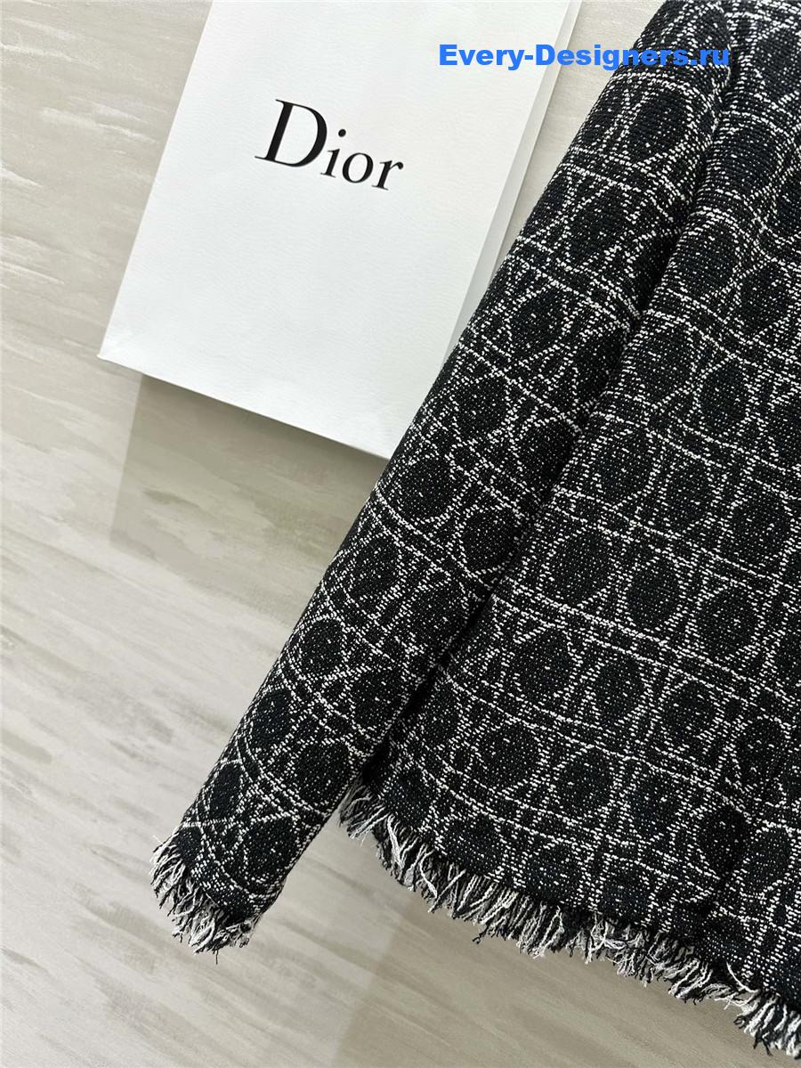 D10r quilted wool fringed coat