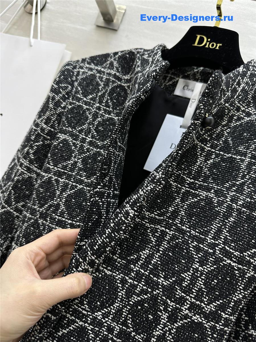 D10r quilted wool fringed coat