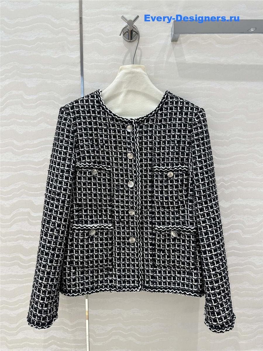 Ch**el check soft tweed jacket