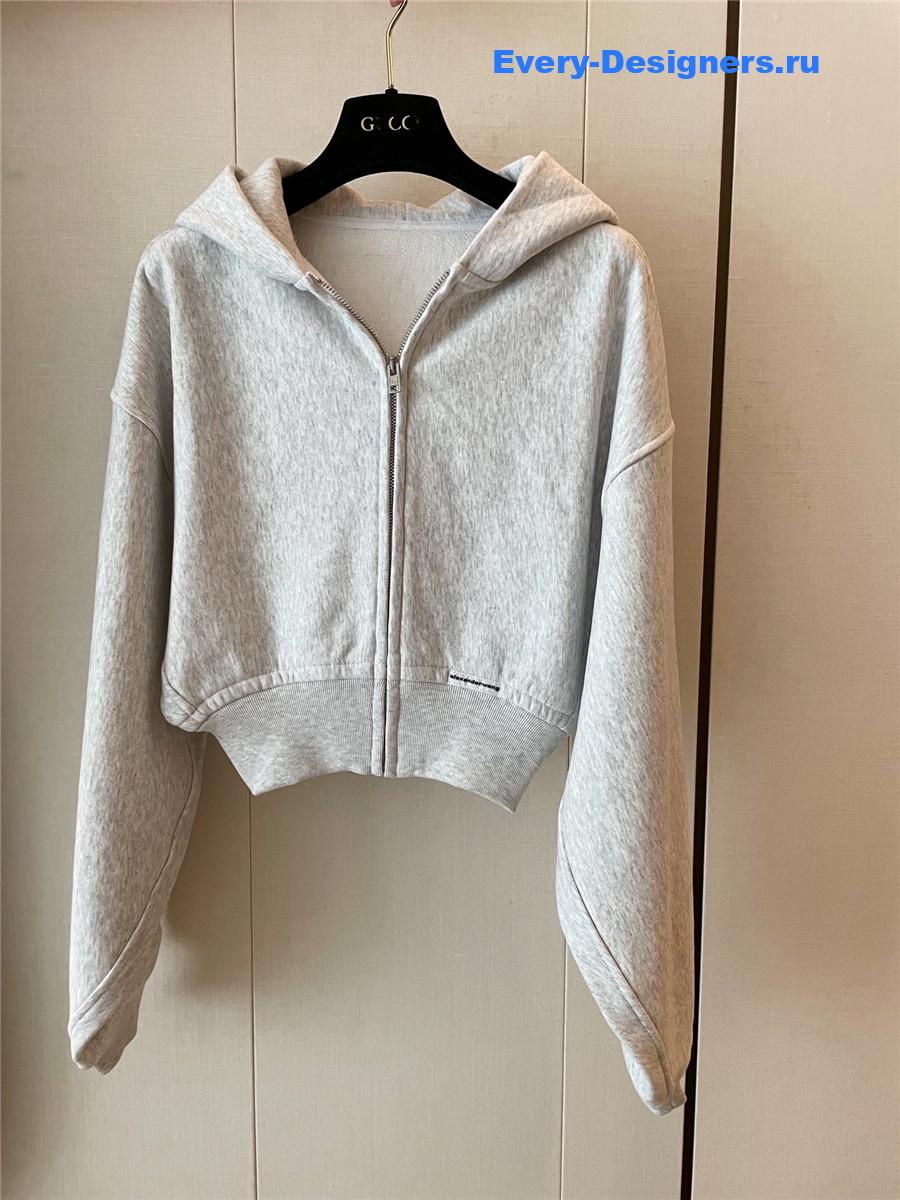 A1exa*der wang cropped zip-up hoodie grey