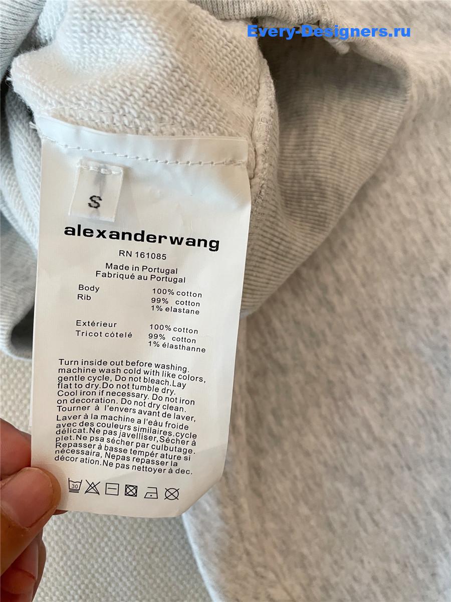 A1exa*der wang cropped zip-up hoodie grey