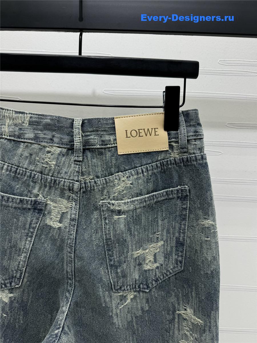 L0ew* ripped straight jeans