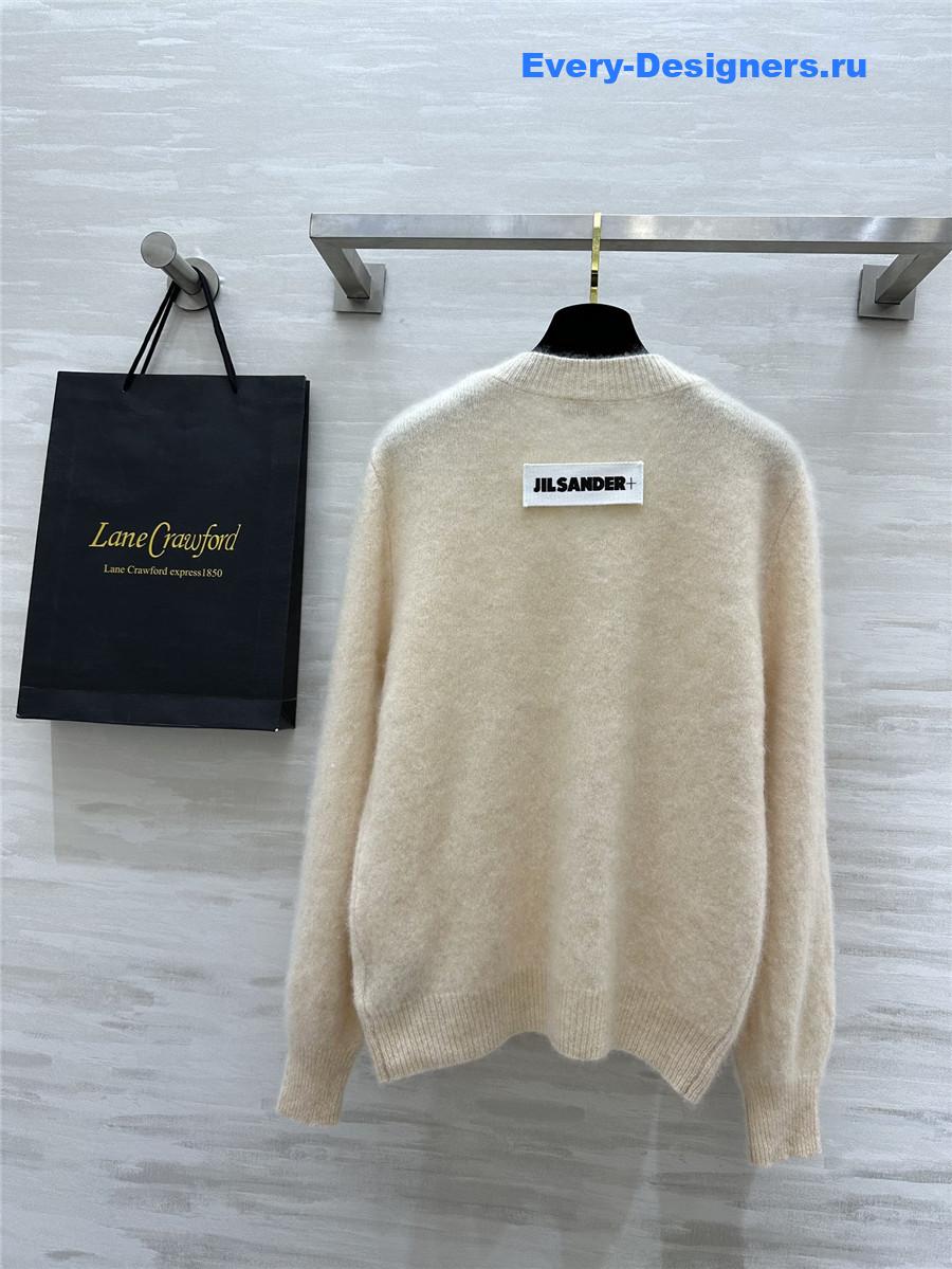 Jil Sander V-Neck Cashmere Sweater Lemon