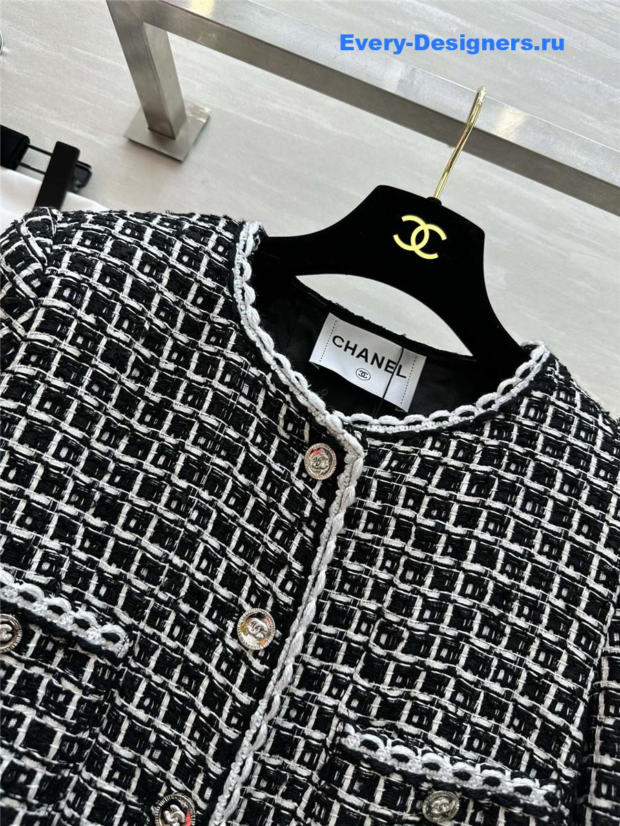 Ch**el check soft tweed jacket