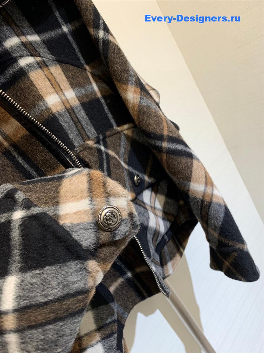 Acne studios checked hooded wool coat