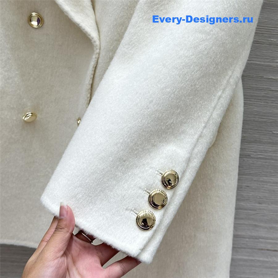 Miu Miu White Double-Breasted Wool Blazer