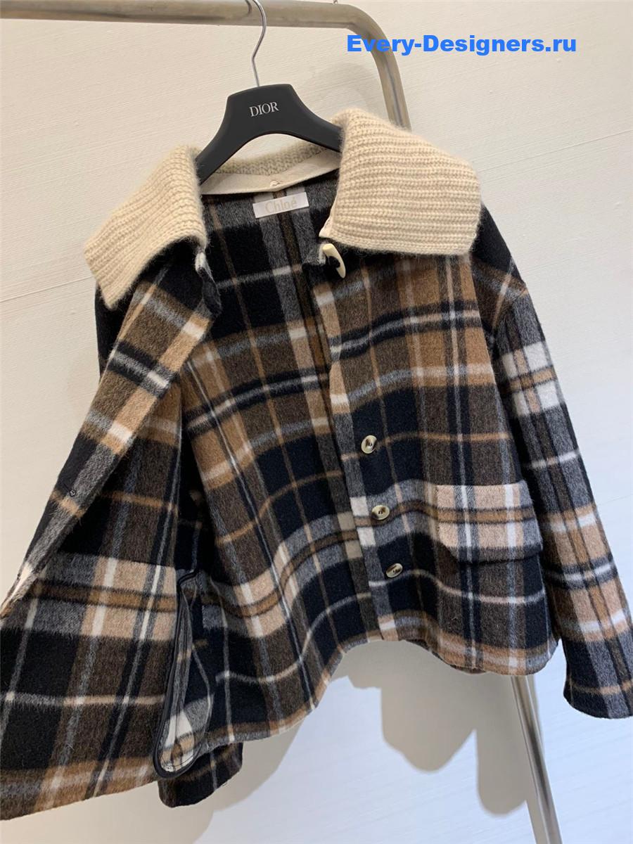 Chloé checked cashmere coat