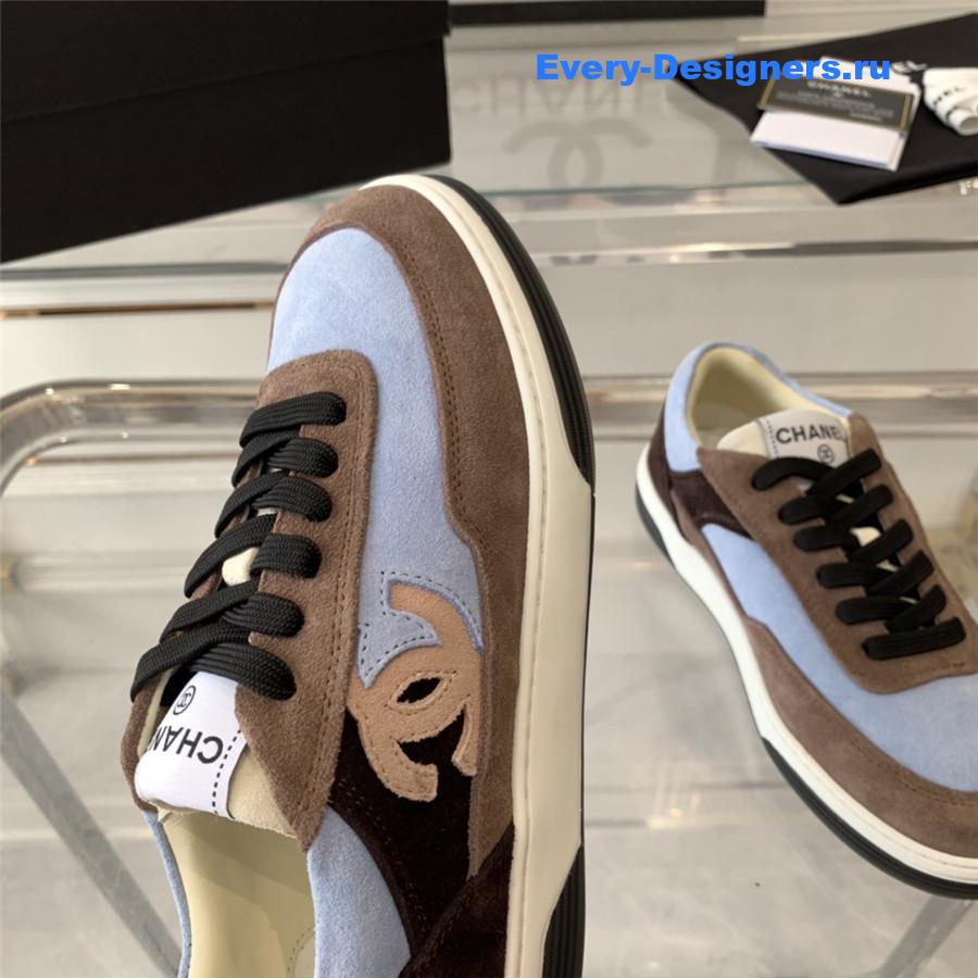 Ch**el multi-color suede low-top sneakers