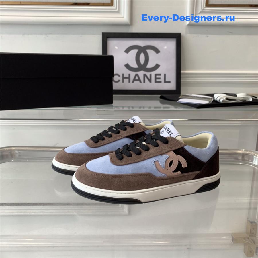 Ch**el multi-color suede low-top sneakers