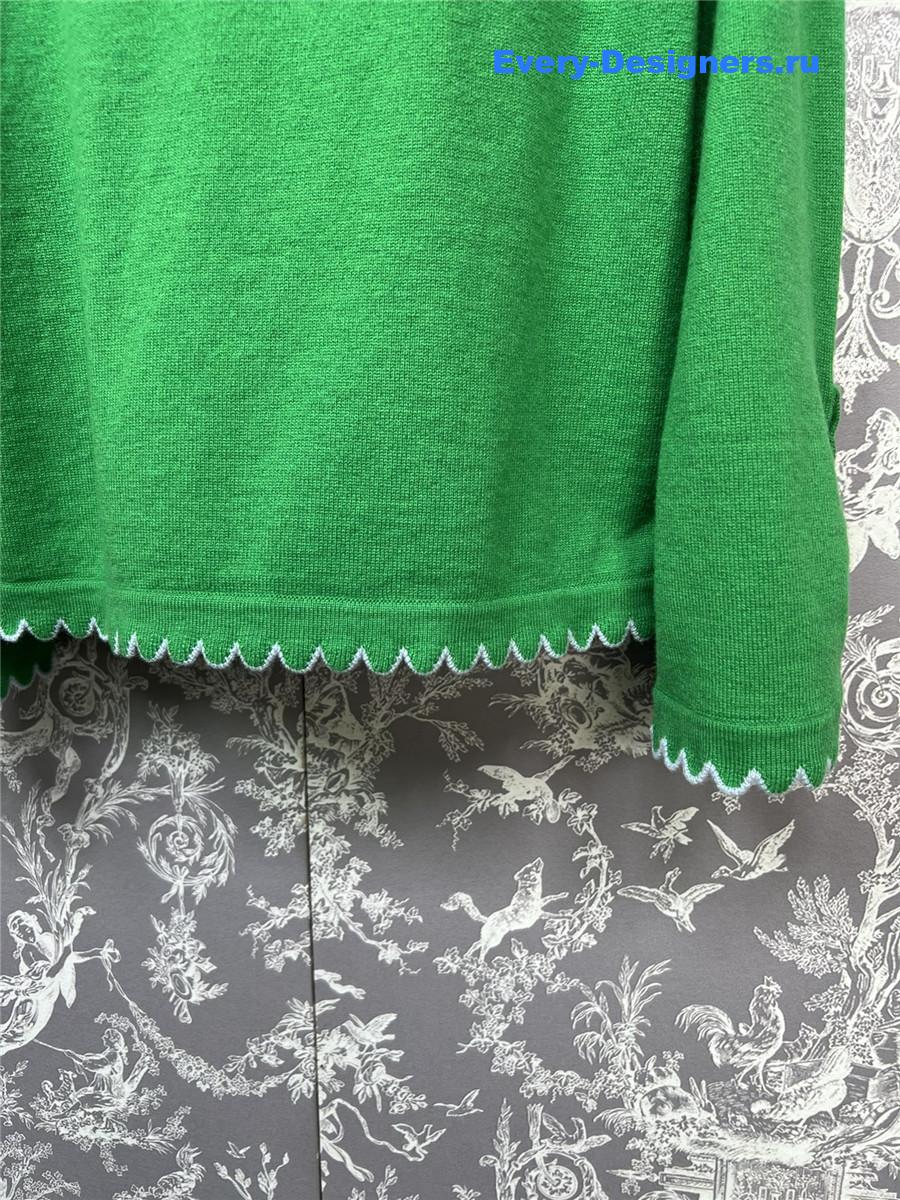 Ch**el lace patchwork knitted cardigan in green