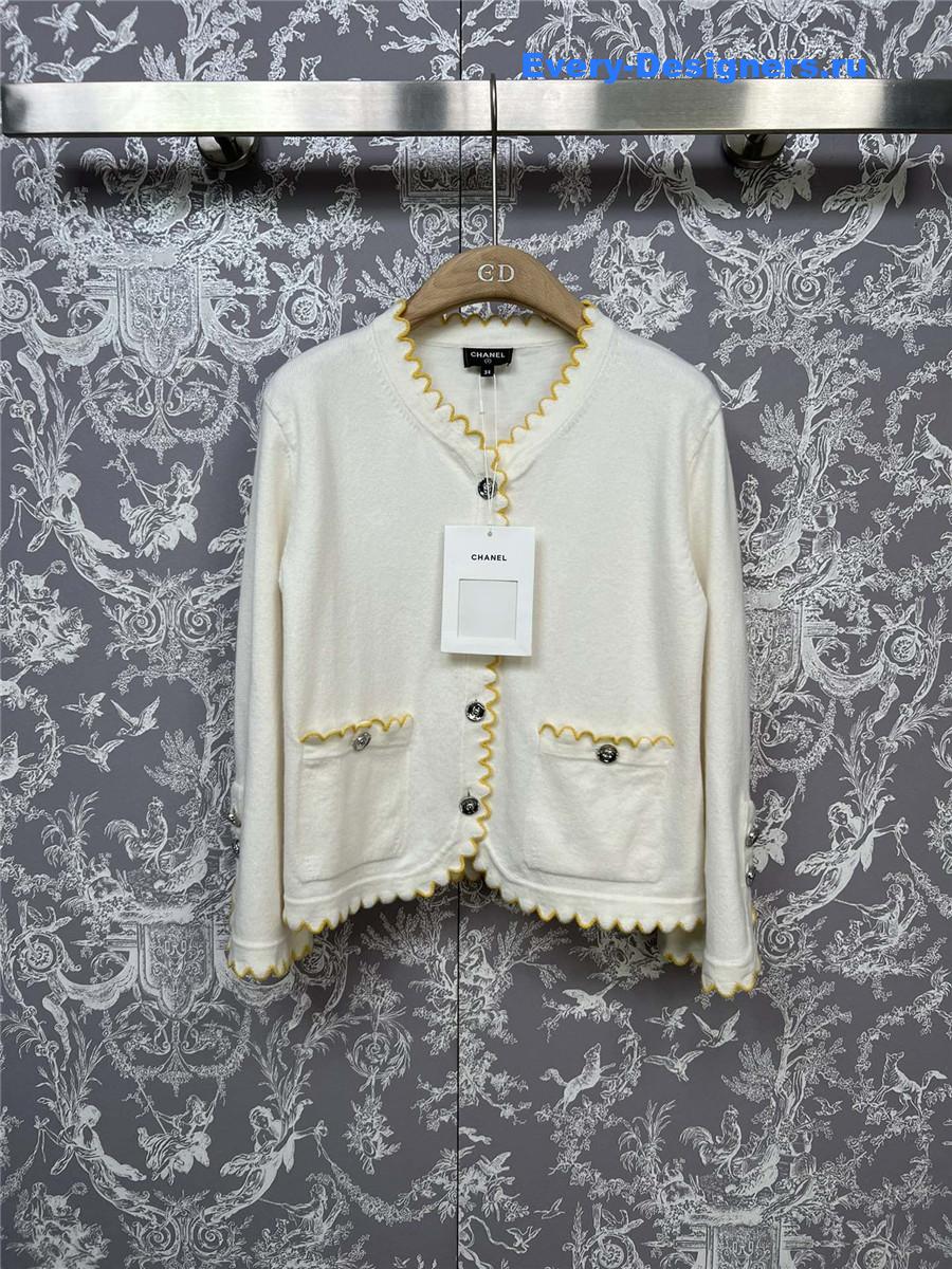 Ch**el lace patchwork knitted cardigan