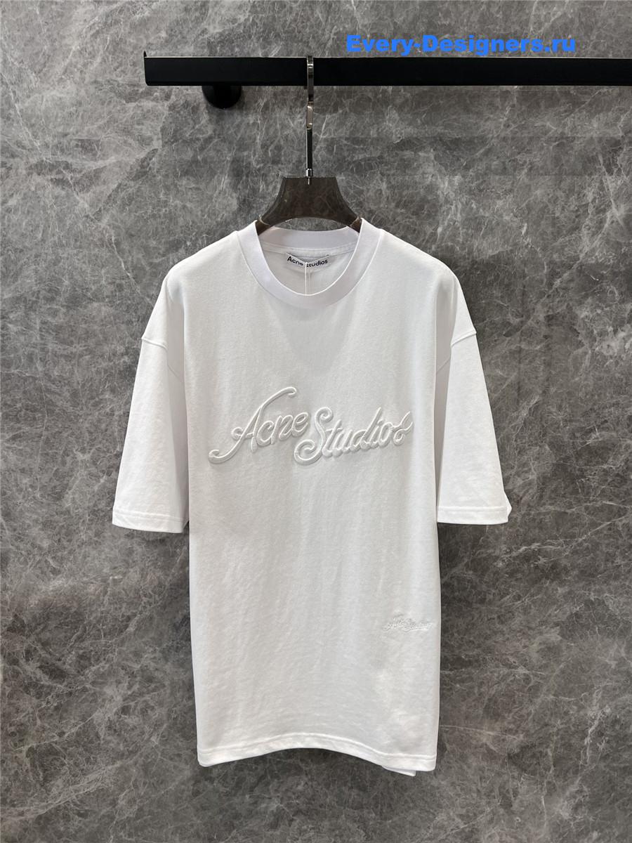 Acne Studios White Relaxed Fit Logo T-shirt