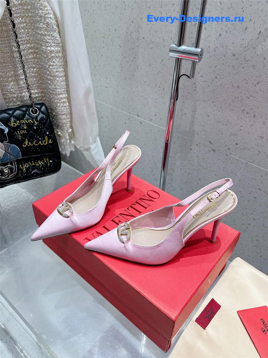 Va1e*ntin0 garavani vlogo satin slingback pumps