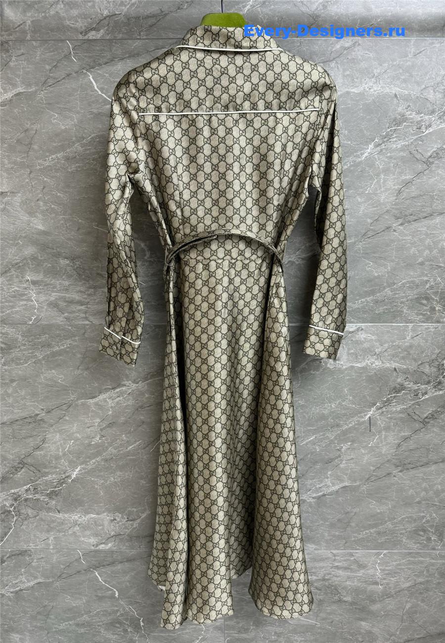 Gvc*1 gg twill silk dress in camel