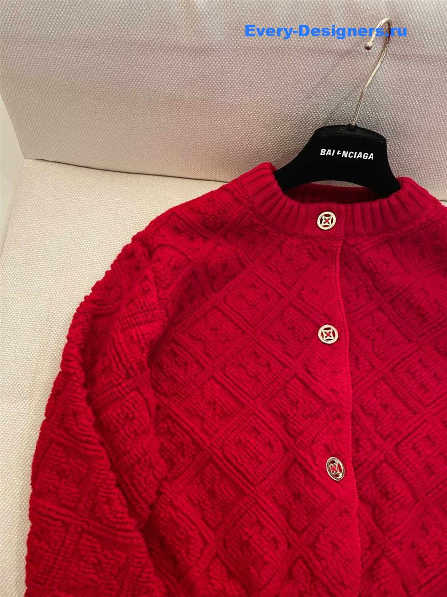 l0vis Vvtt0n women monogram short cardigan red