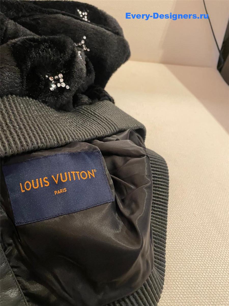l0vis Vvtt0n logo rhinestone zip-up hooded jacket