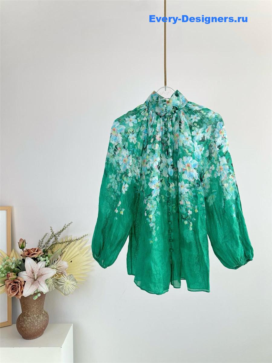 Zimm Everley Billow Blouse Green