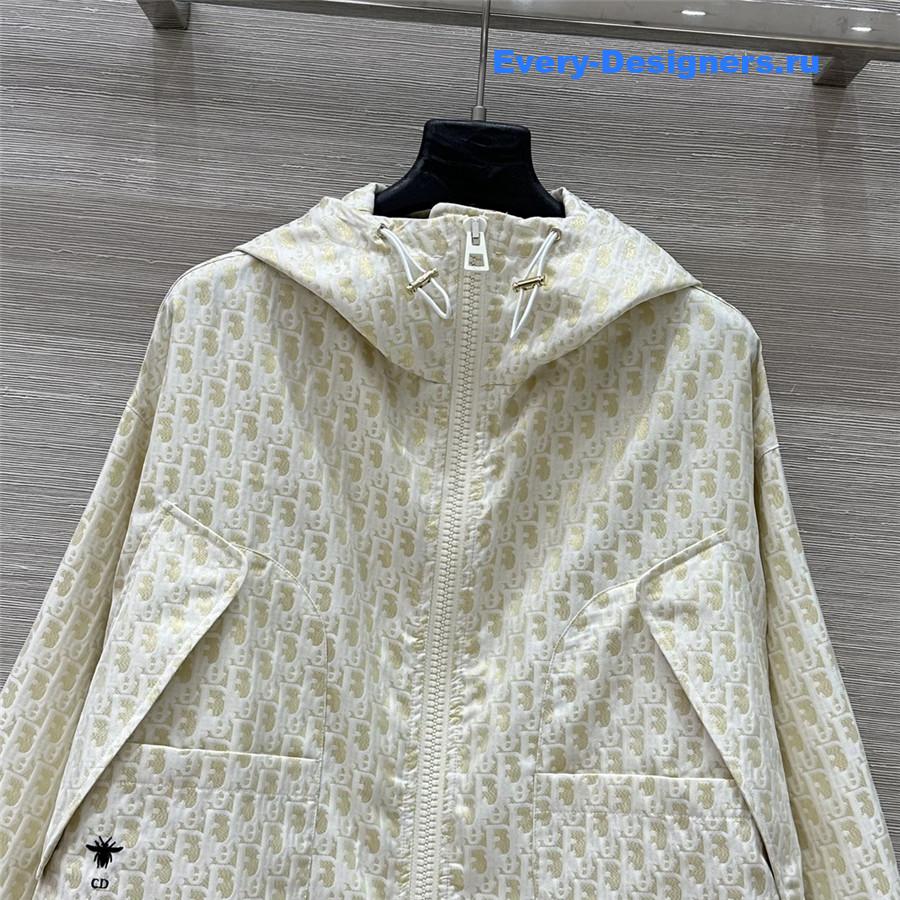 D10r oblique hooded jacket coat