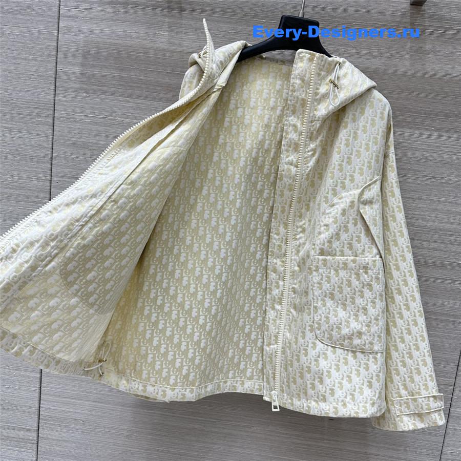 D10r oblique hooded jacket coat
