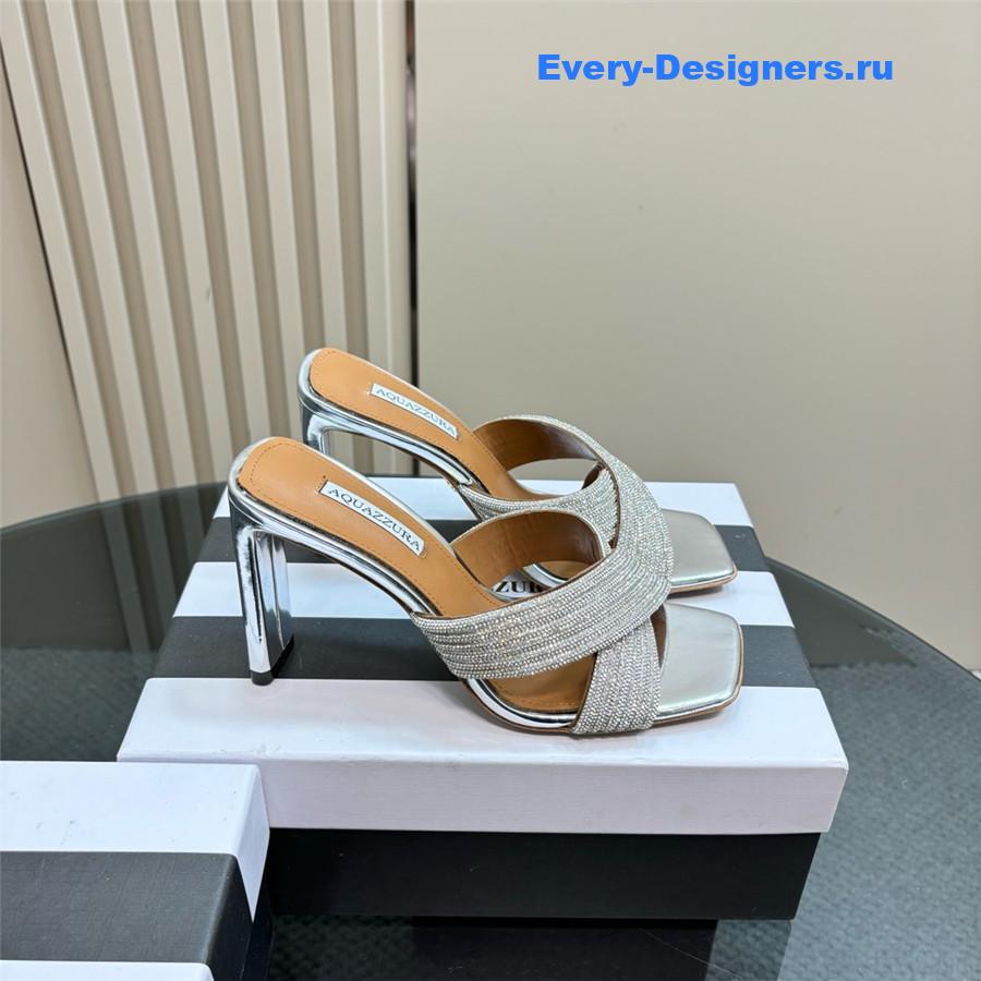 Aquazzura Gatsby Silver Embellished Mule