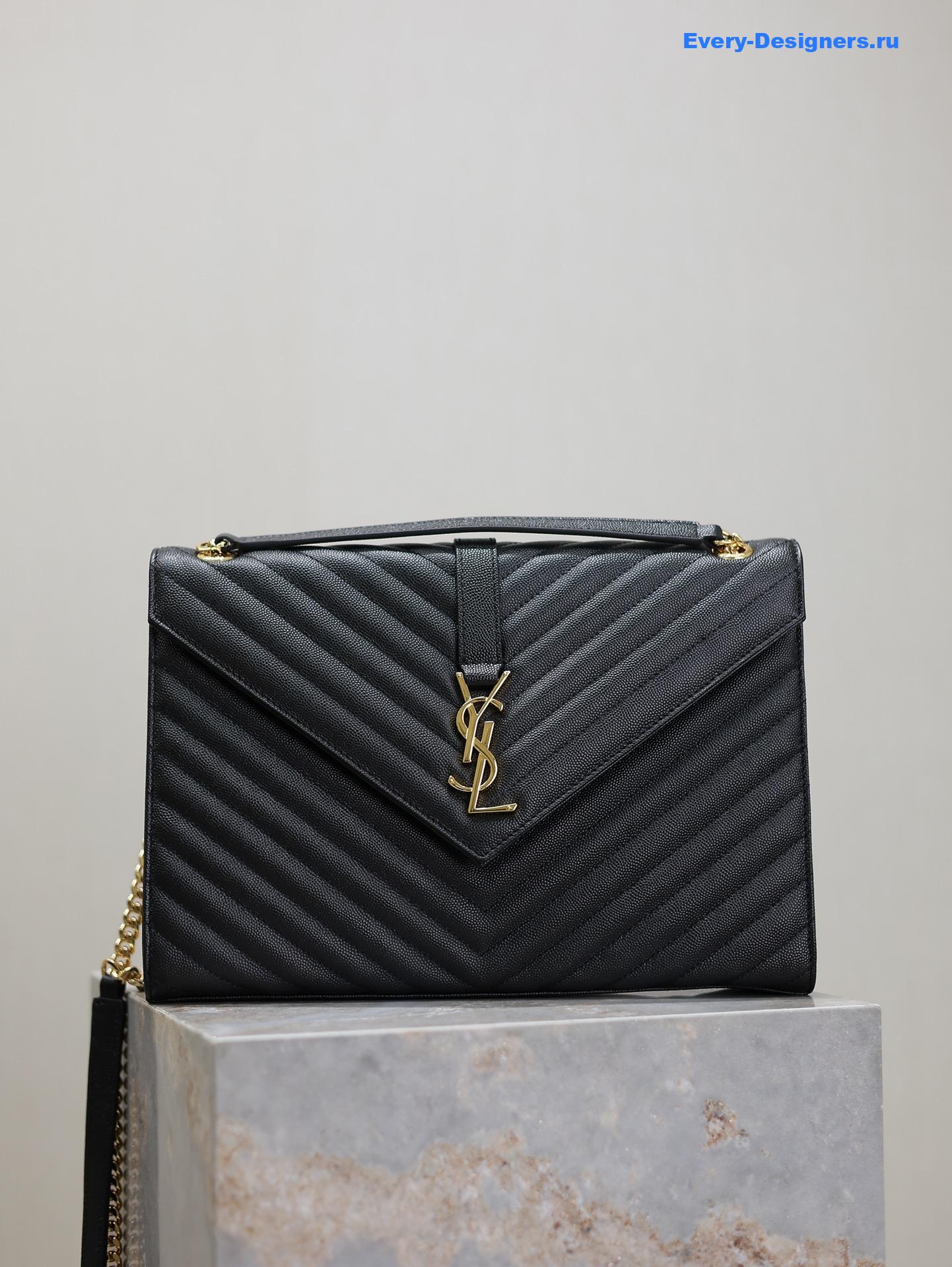 Sa1nt Lau*nt large monogram leather shoulder bag